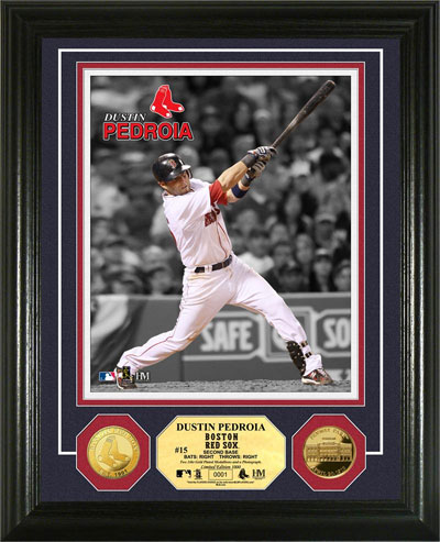 Dustin Pedroia photomint with infield dirt