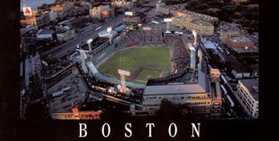 Fenway Park and Boston aerial poster