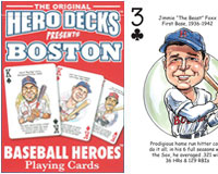 Boston baseball heroes playing cards
