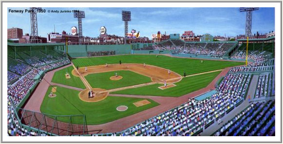1950 Fenway Park lithograph by Andy Jurinko