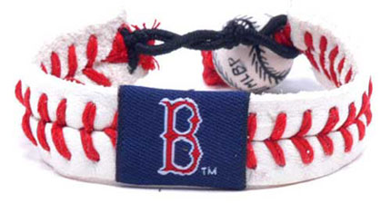 Red Sox baseball leather seam bracelet