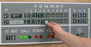 Fenway hand operated scoreboard