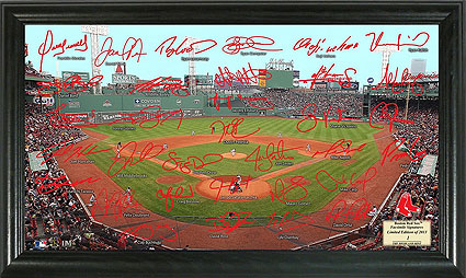 Fenway Park photo with signatures
